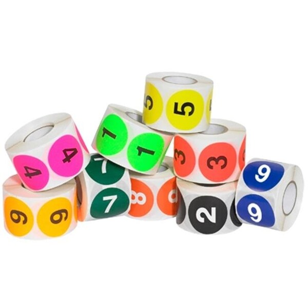 Box Partners Tape Logic DL1240 2 in. Circle Easy Order Packs Numbers 1-10; Assortment - Case of 10 DL1240 - main